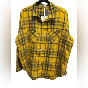Urban Renewal Yellow and Black Plaid Shirt